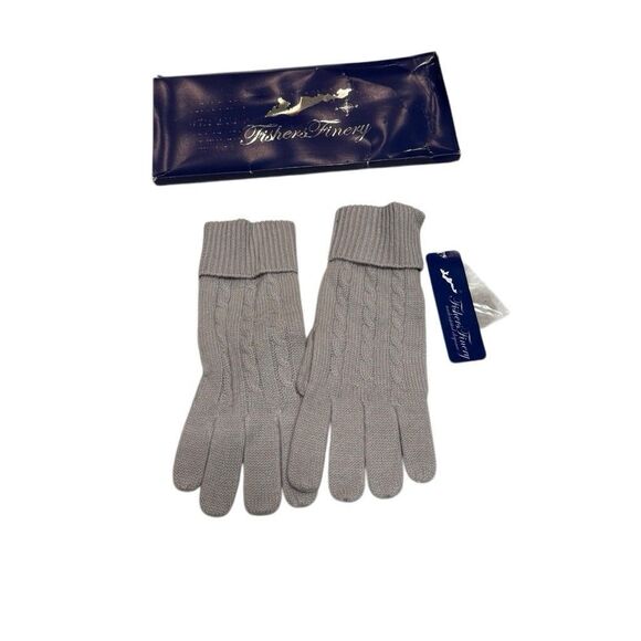 NIB NEW Fisher's Finery WOMENS GLOVES w/ Ribbed Cuff 100% pure CASHMERE